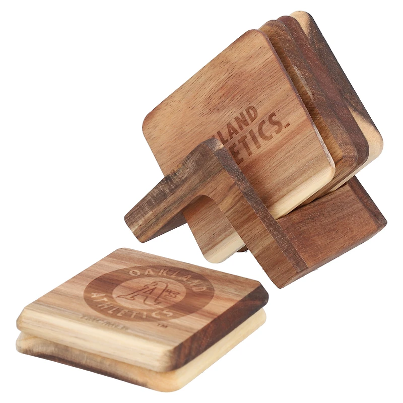 The Memory Company Athletics 6-Pack Acacia Wood Coaster Set