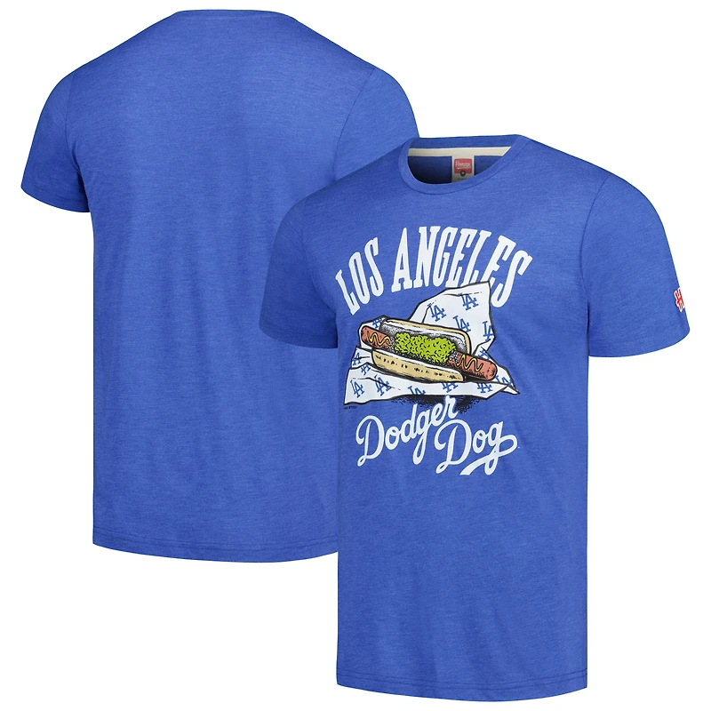 Men's Homage Royal Los Angeles Dodgers Dodger Dogs Hyper Local Tri-Blend T-Shirt
