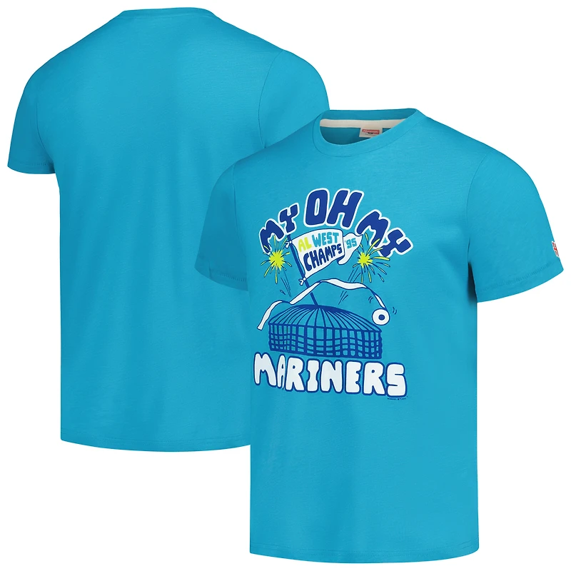 Men's Homage Teal Seattle Mariners Doodle Collection My Oh My Tri-Blend T-Shirt