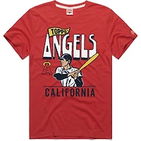 Men's Homage x Topps Red Los Angeles Angels Tri-Blend T-Shirt