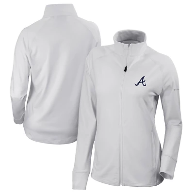 Women's Columbia White Atlanta Braves Omni-Wick Greenkeeper Full-Zip Jacket