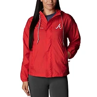 Women's Columbia  Red Atlanta Braves Flash Challenger Full-Zip Windbreaker Jacket