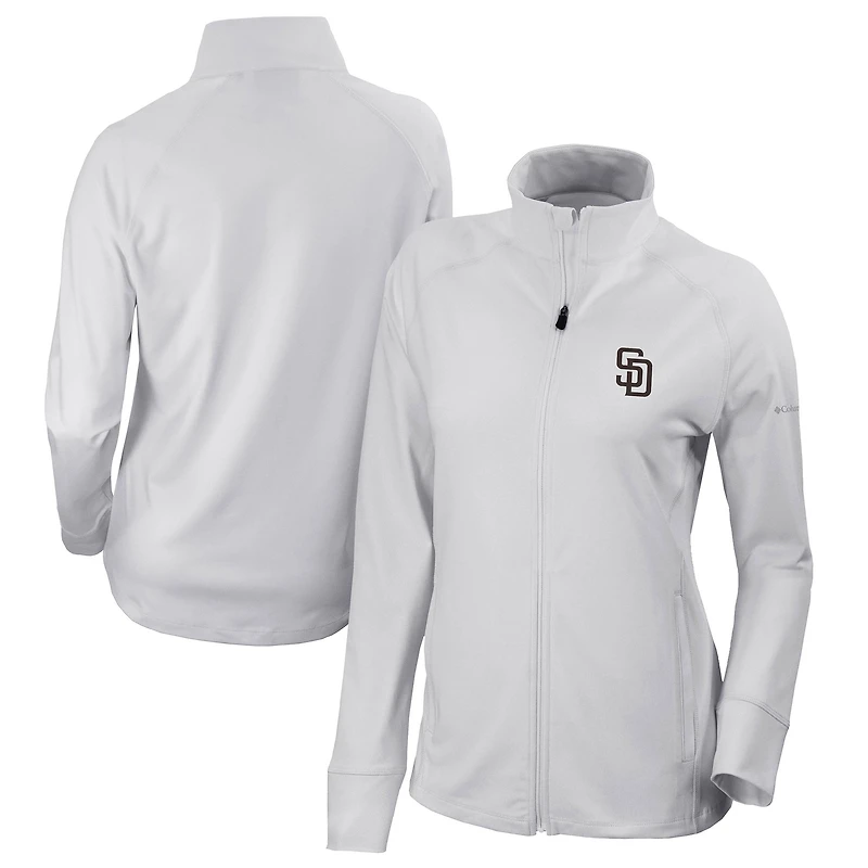 Women's Columbia White San Diego Padres Omni-Wick Greenkeeper Full-Zip Jacket