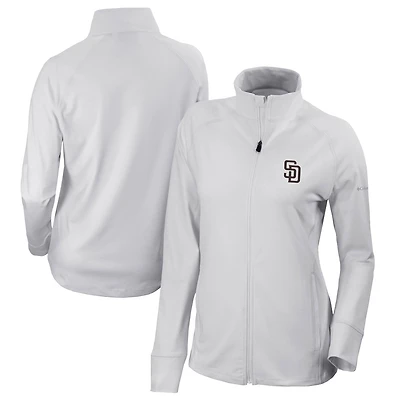 Women's Columbia White San Diego Padres Omni-Wick Greenkeeper Full-Zip Jacket