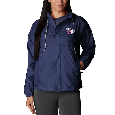 Women's Columbia  Navy Cleveland Guardians Flash Challenger Full-Zip Windbreaker Jacket