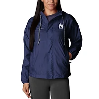 Women's Columbia  Navy New York Yankees Flash Challenger Full-Zip Windbreaker Jacket