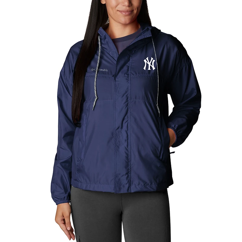 Women's Columbia  Navy New York Yankees Flash Challenger Full-Zip Windbreaker Jacket