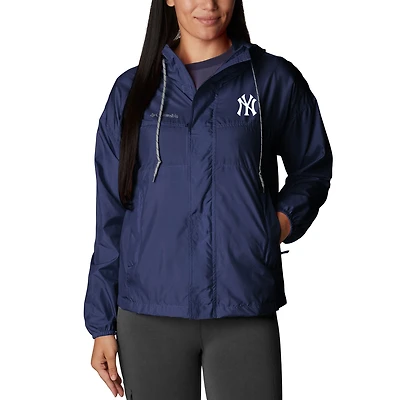 Women's Columbia  Navy New York Yankees Flash Challenger Full-Zip Windbreaker Jacket