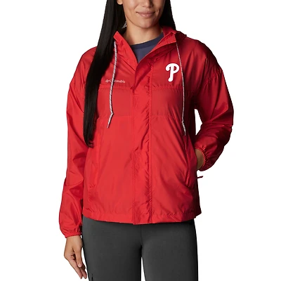 Women's Columbia Red Philadelphia Phillies Flash Challenger Full-Zip Windbreaker Jacket