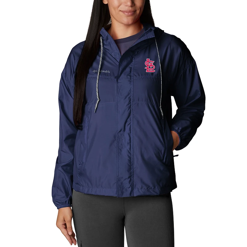 Women's Columbia  Navy St. Louis Cardinals Flash Challenger Full-Zip Windbreaker Jacket