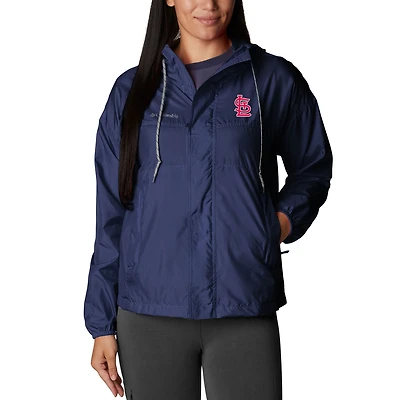Women's Columbia  Navy St. Louis Cardinals Flash Challenger Full-Zip Windbreaker Jacket