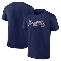 Men's Logo Athletic Navy Atlanta Braves Wordmark T-Shirt