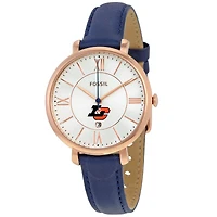 Women's Fossil  Navy Lewis & Clark College Pioneers Jacqueline Leather Watch