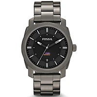 Men's Fossil  Gray Alfred University Saxons Machine Smoke Stainless Steel Watch