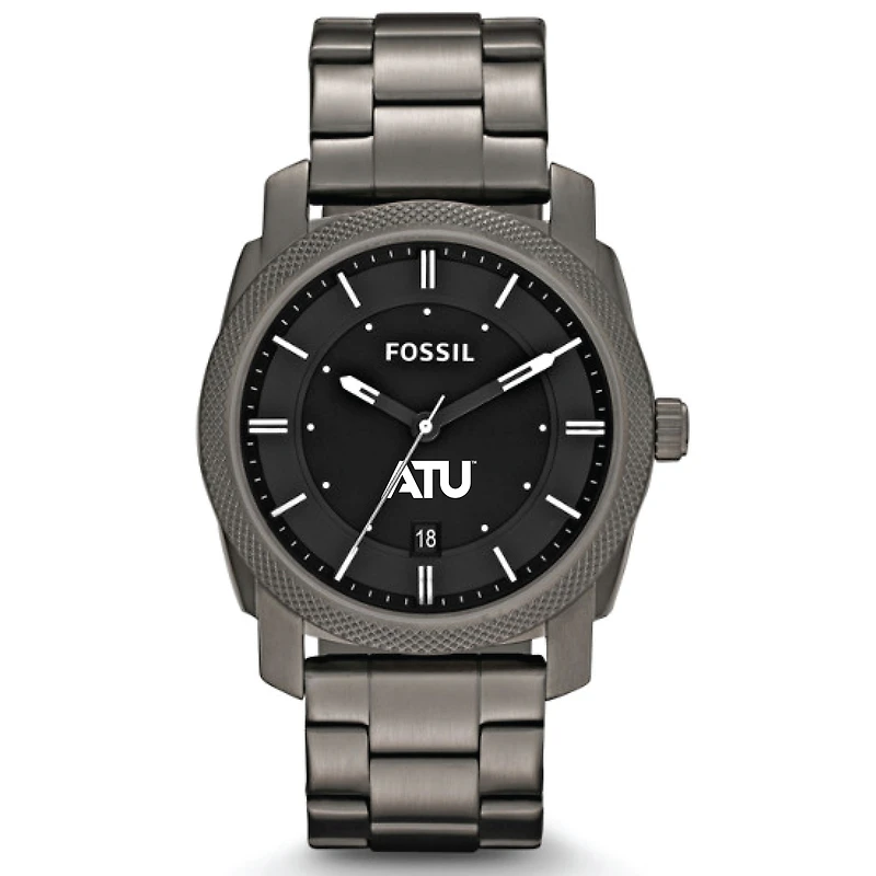 Men's Fossil Gray Arkansas Tech Wonder Boys Machine Smoke Stainless Steel Watch