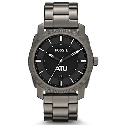 Men's Fossil Gray Arkansas Tech Wonder Boys Machine Smoke Stainless Steel Watch