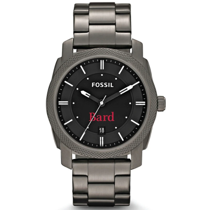 Men's Fossil Gray Bard College Raptors Machine Smoke Stainless Steel Watch