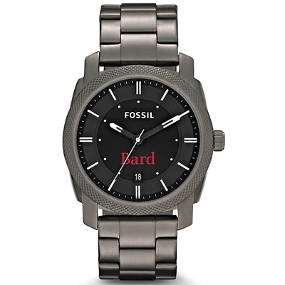 Men's Fossil Gray Bard College Raptors Machine Smoke Stainless Steel Watch