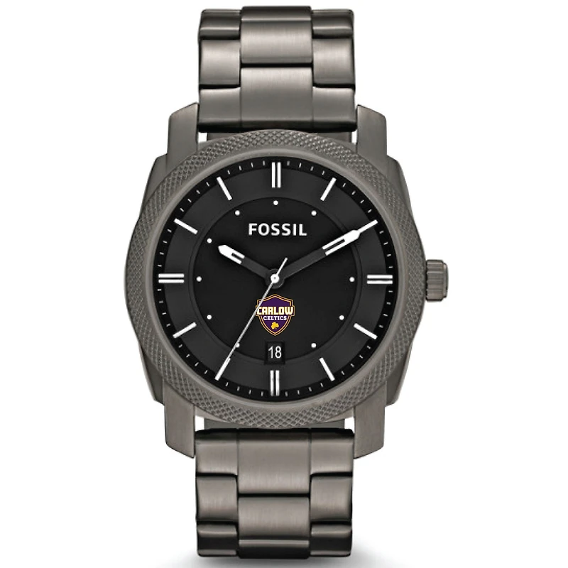 Men's Fossil Gray Carlow University Celtics Machine Smoke Stainless Steel Watch