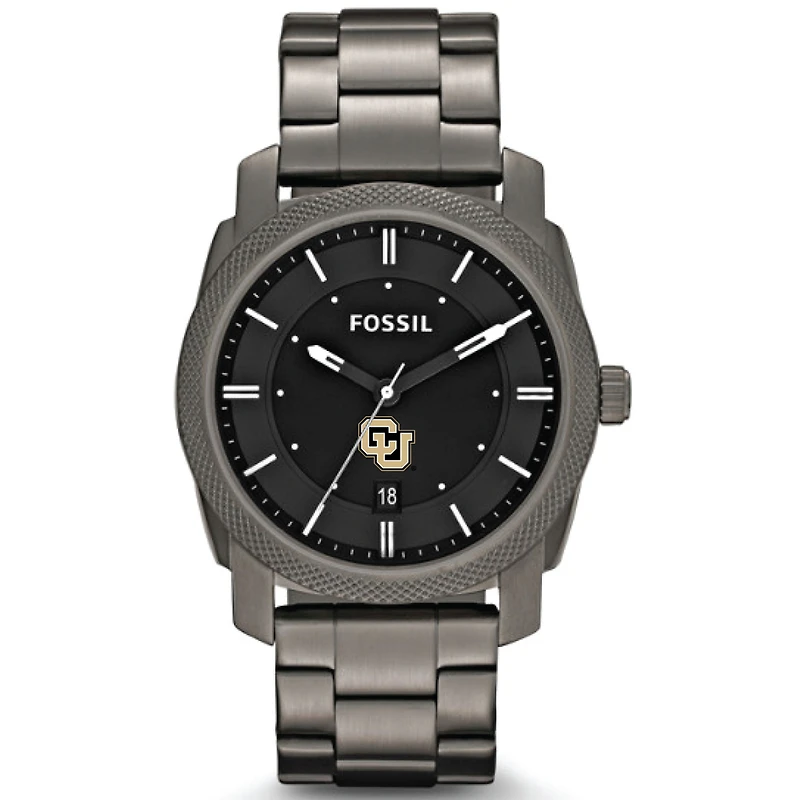 Men's Fossil Gray Colorado Anschutz Medical Campus Machine Smoke Stainless Steel Watch