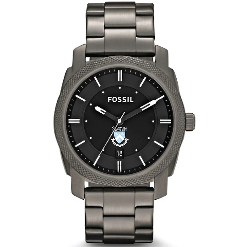 Men's Fossil Gray Columbia University Machine Smoke Stainless Steel Watch
