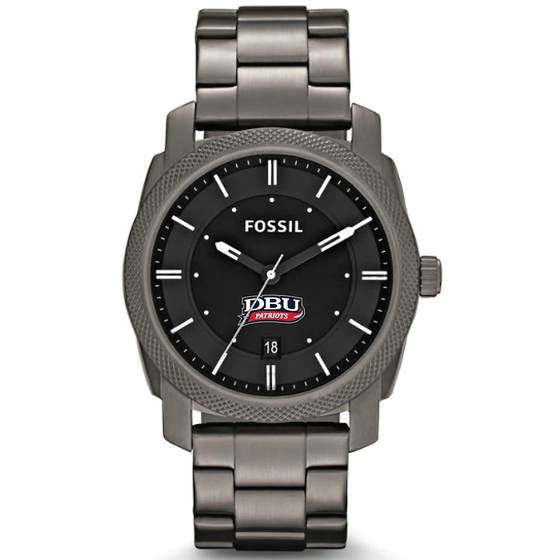 Men's Fossil Gray Dallas Baptist Patriots Machine Smoke Stainless Steel Watch