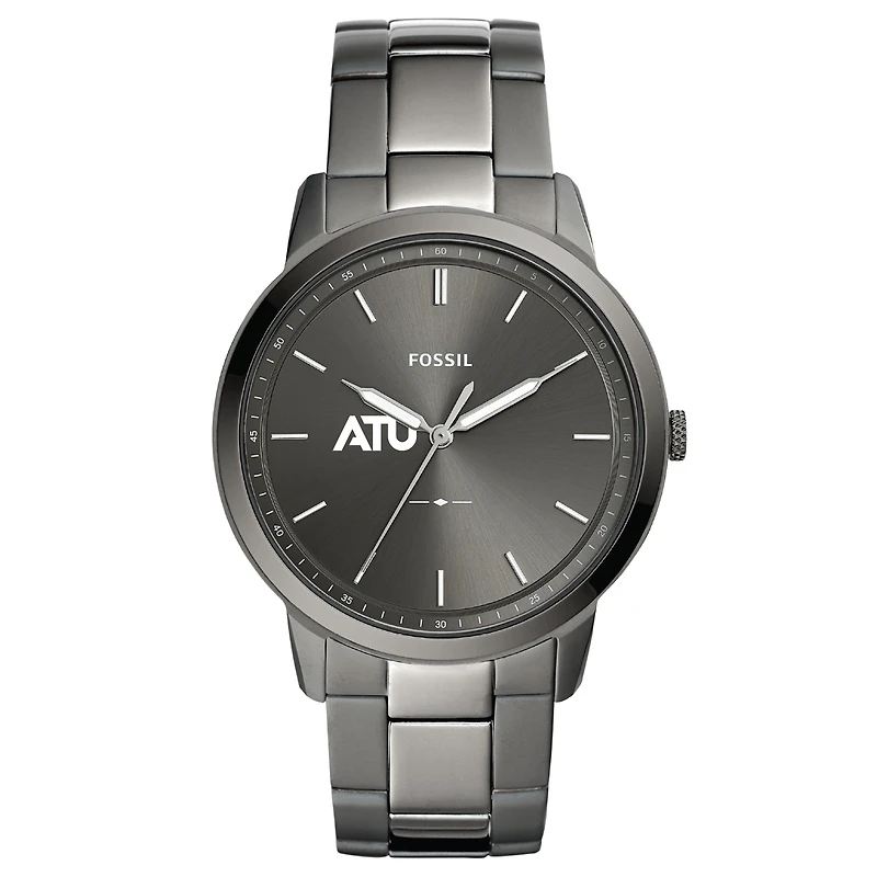 Men's Fossil Gray Arkansas Tech Wonder Boys Minimalist Three-Hand Smoke Watch