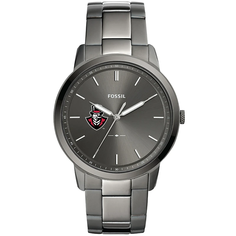 Men's Fossil  Gray Austin Peay State Governors Minimalist Three-Hand Smoke Watch