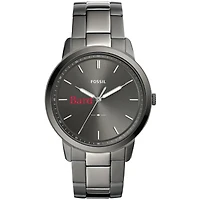 Men's Fossil  Gray Bard College Raptors Minimalist Three-Hand Smoke Watch