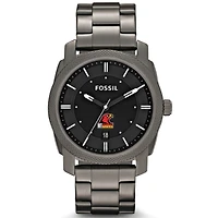 Men's Fossil  Gray Illinois Tech Scarlet Hawks Machine Smoke Stainless Steel Watch