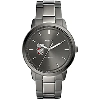Men's Fossil  Gray Belmont Abbey Crusaders Minimalist Three-Hand Smoke Watch