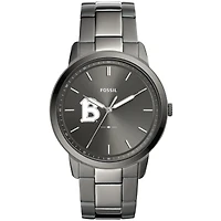 Men's Fossil  Gray Benedictine Eagles Minimalist Three-Hand Smoke Watch
