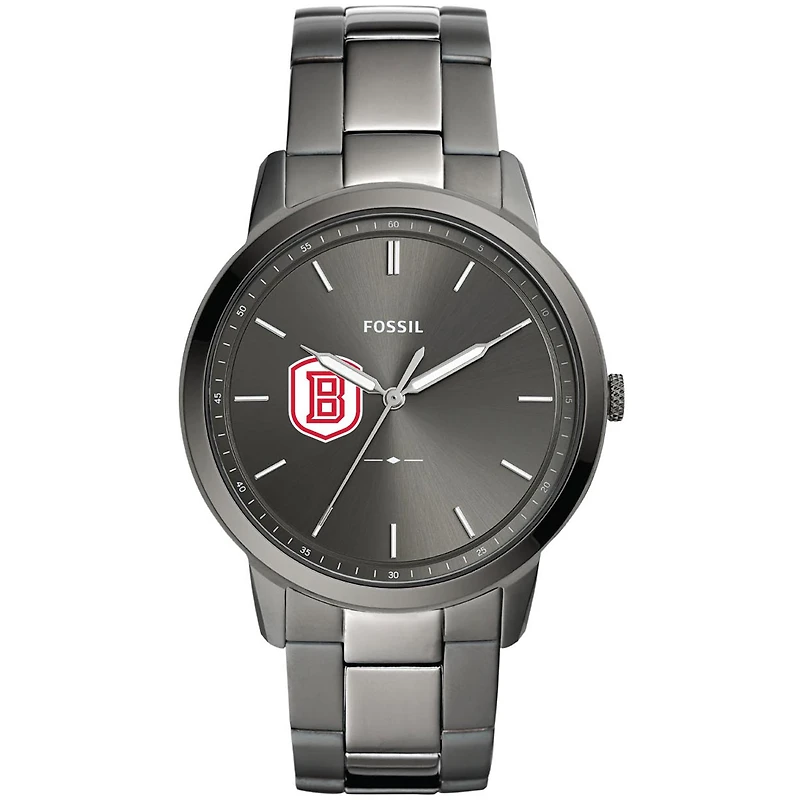 Men's Fossil Gray Bradley Braves Minimalist Three-Hand Smoke Watch