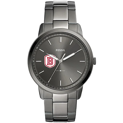 Men's Fossil Gray Bradley Braves Minimalist Three-Hand Smoke Watch