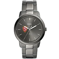 Men's Fossil  Gray Cal State Stanislaus Warriors Minimalist Three-Hand Smoke Watch