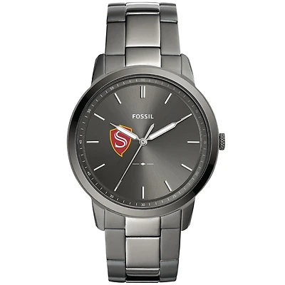 Men's Fossil Gray Cal State Stanislaus Warriors Minimalist Three-Hand Smoke Watch
