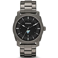 Men's Fossil  Gray LIU Sharks Machine Smoke Stainless Steel Watch