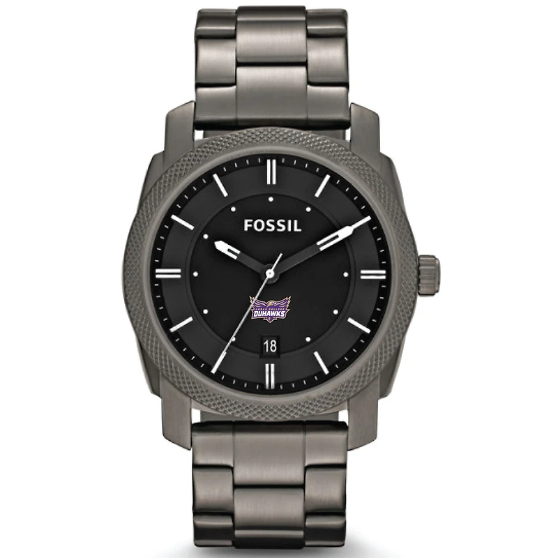 Men's Fossil  Heather Gray Loras College Duhawks Machine Smoke Stainless Steel Watch