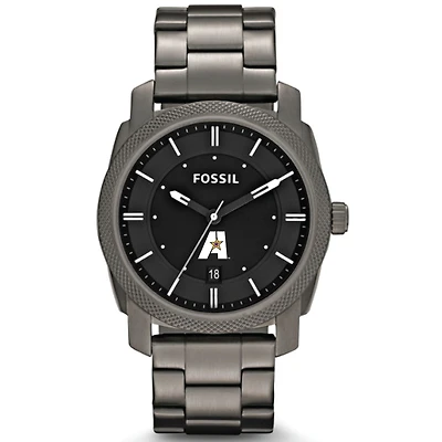 Men's Fossil  Heather Gray LSUA Generals Machine Smoke Stainless Steel Watch