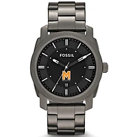 Men's Fossil  Heather Gray Milton Academy Mustangs Machine Smoke Stainless Steel Watch