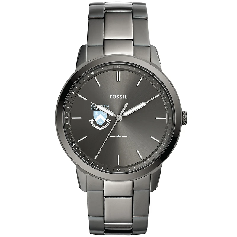 Men's Fossil  Gray Columbia University Minimalist Three-Hand Smoke Watch