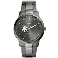 Men's Fossil  Gray Columbia University Minimalist Three-Hand Smoke Watch