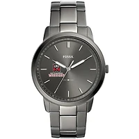 Men's Fossil  Gray East Stroudsburg Warriors Minimalist Three-Hand Smoke Watch
