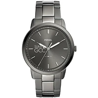 Men's Fossil  Gray SUNY Genesee Community College Minimalist Three-Hand Smoke Watch