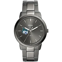 Men's Fossil  Gray Georgia College Bobcats Minimalist Three-Hand Smoke Watch