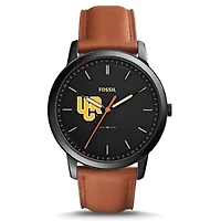 Men's Fossil  Black UC Riverside Highlanders Minimalist Slim Light Brown Leather Watch