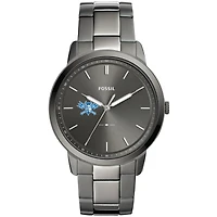Men's Fossil  Gray Lawrence Technological University Blue Devils Minimalist Three-Hand Smoke Watch