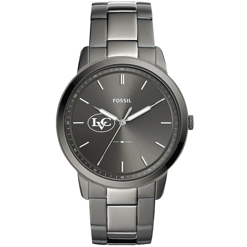 Men's Fossil Gray Lebanon Valley College Minimalist Three-Hand Smoke Watch