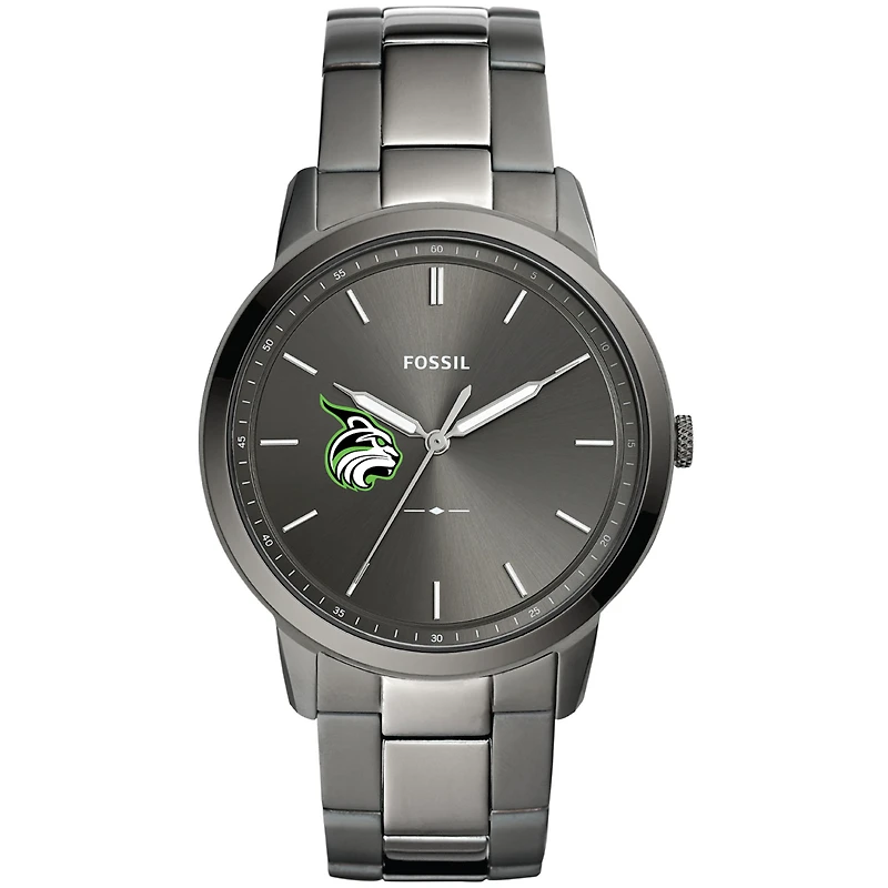 Men's Fossil Gray Lesley Lynx Minimalist Three-Hand Smoke Watch