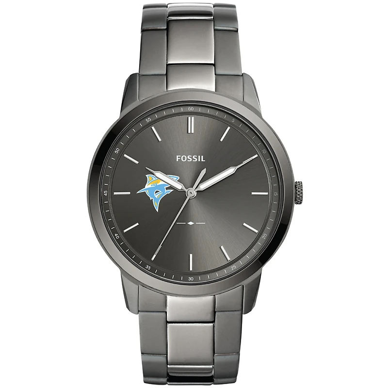 Men's Fossil Gray LIU Sharks Minimalist Three-Hand Smoke Watch